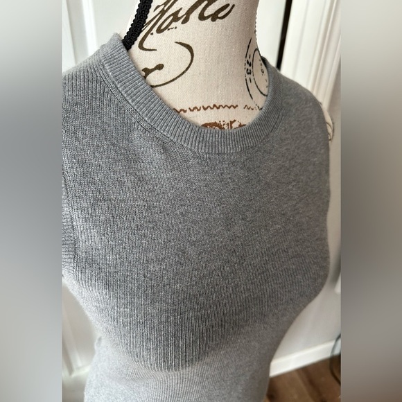 Sleeveless Cotton/Cashmere Blend Midi Sweater Dress - Picture 3 of 7